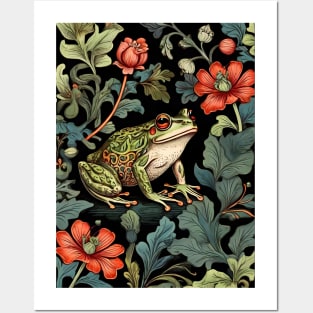 Frog in Forest | William Morris Inspired Art | Nature Artwork Posters and Art